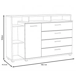 Loftscape Buffet Piemont III - Blanc / Imitation chêne sable -France Enfilades Soldes 2022 1000342478 220404 500 SKETCH DETAILS P000000001000342478 sketch