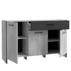 Loftscape Buffet Sahil - Imitation chêne Sorrento gris / Noir -France Enfilades Soldes 2022 1000342503 220331 040 DETAILS P000000001000342503