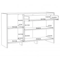 Loftscape Buffet Sahil - Imitation chêne Sorrento gris / Noir -France Enfilades Soldes 2022 1000342503 220331 501 SKETCH DETAILS P000000001000342503 sketch