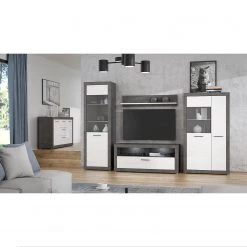 Loftscape Buffet Vetras - Blanc brillant / Imitation béton -France Enfilades Soldes 2022 1000344673 220414 021 MOOD DETAILS P000000001000344673 mood