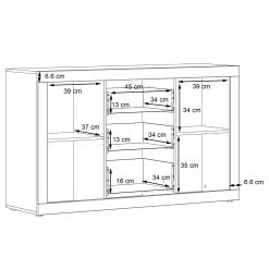 Loftscape Buffet Vetras - Blanc brillant / Imitation béton -France Enfilades Soldes 2022 1000344673 220414 501 SKETCH DETAILS P000000001000344673 sketch