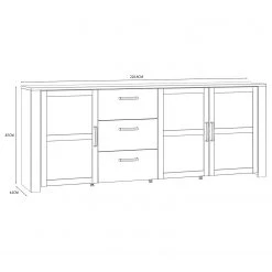 Ridgevalley Buffet Vassia II - Imitation chêne Navy / Imitation chêne Riviera -France Enfilades Soldes 2022 1000344683 220414 500 SKETCH DETAILS P000000001000344683 sketch