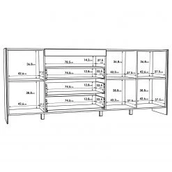 Loftscape Buffet Urban II - Éclairage inclus - Blanc / Imitation chêne gris 17 Loftscape Buffet Urban II - Éclairage inclus - Blanc / Imitation chêne gris -France Enfilades Soldes 2022 1000344689 220414 501 SKETCH DETAILS P000000001000344689 sketch
