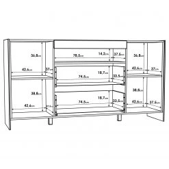 Loftscape Buffet Urban I - Éclairage Éclairage  - Blanc / Imitation chêne gris -France Enfilades Soldes 2022 1000344691 220414 501 SKETCH DETAILS P000000001000344691 sketch