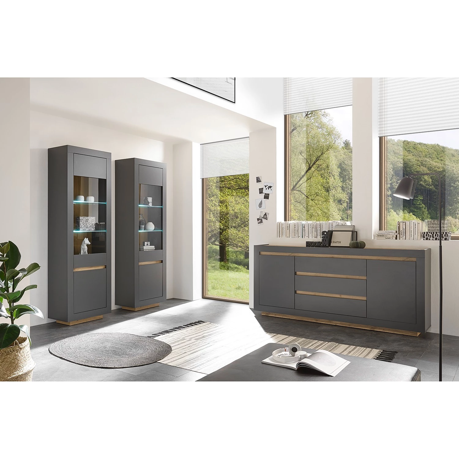 Loftscape Buffet Accra - Anthracite / Imitation chêne 6 Loftscape Buffet Accra - Anthracite / Imitation chêne – Image 4