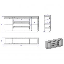 Loftscape Buffet Accra - Blanc / Anthracite 17 Loftscape Buffet Accra - Blanc / Anthracite -France Enfilades Soldes 2022 1000348827 220506 500 SKETCH DETAILS P000000001000348827 sketch