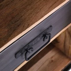 Red Living Enfilade Toleos - Manguier brut massif / Fer - Manguier / Noir -France Enfilades Soldes 2022 1000352070 220520 030 DETAILS P000000001000352070