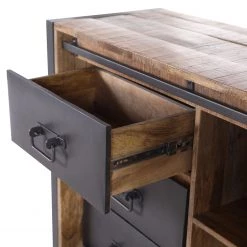 Red Living Enfilade Toleos - Manguier brut massif / Fer - Manguier / Noir -France Enfilades Soldes 2022 1000352070 220520 035 DETAILS P000000001000352070