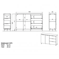 Germania Buffet California I - Graphite -France Enfilades Soldes 2022 1000352104 220512 500 SKETCH DETAILS P000000001000352104 sketch