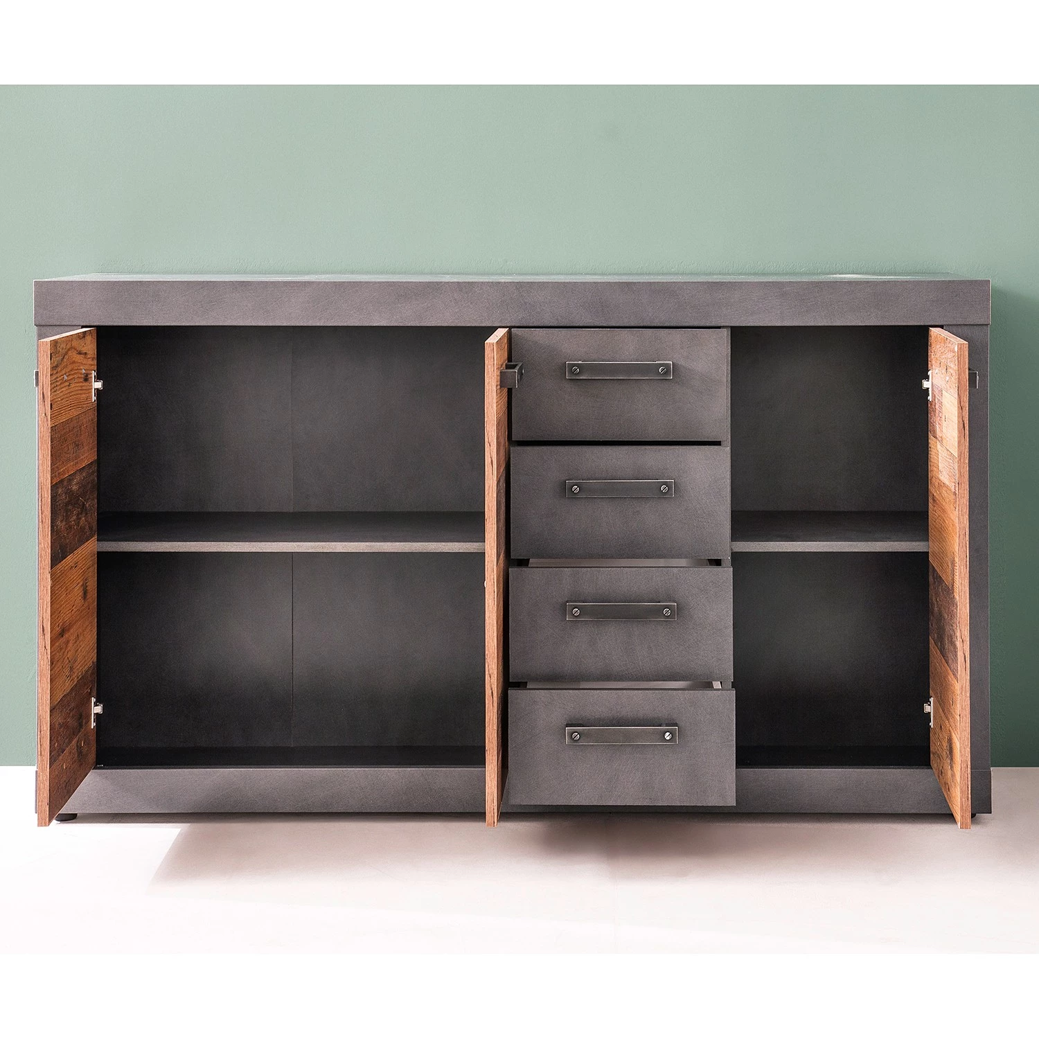 Trendteam Buffet Indy I - Imitation bois recyclé / Anthracite 6 Trendteam Buffet Indy I - Imitation bois recyclé / Anthracite – Image 4