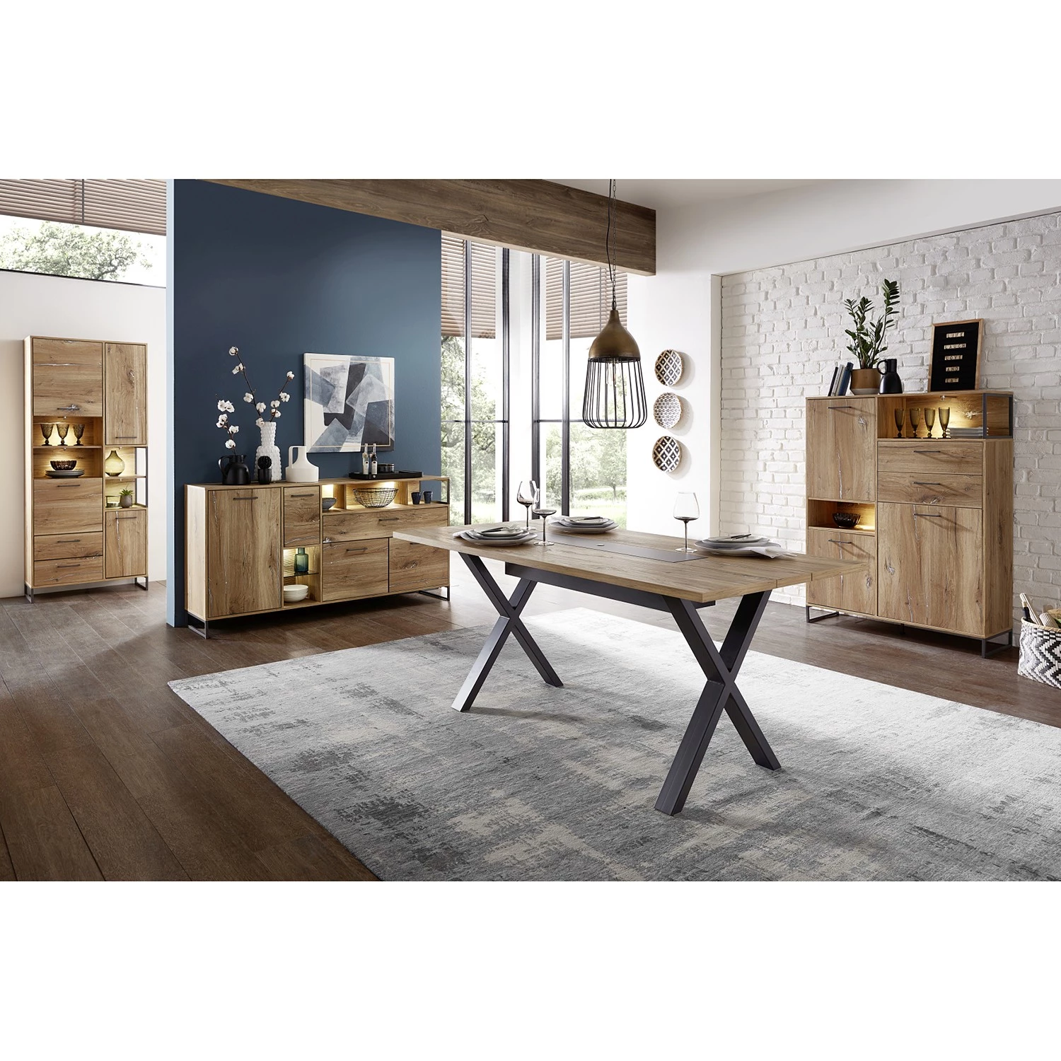 Red Living Buffet Sligo - Imitation chêne rustique argenté / Graphite 5 Red Living Buffet Sligo - Imitation chêne rustique argenté / Graphite – Image 3