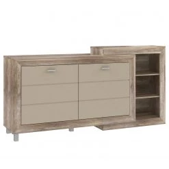 Loftscape Buffet Verdille - Beige brillant / Imitation chêne antique