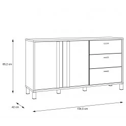 Red Living Buffet Vallegrande I - Imitation pin des Alpes / Noir -France Enfilades Soldes 2022 1000356703 220603 500 SKETCH DETAILS P000000001000356703 sketch