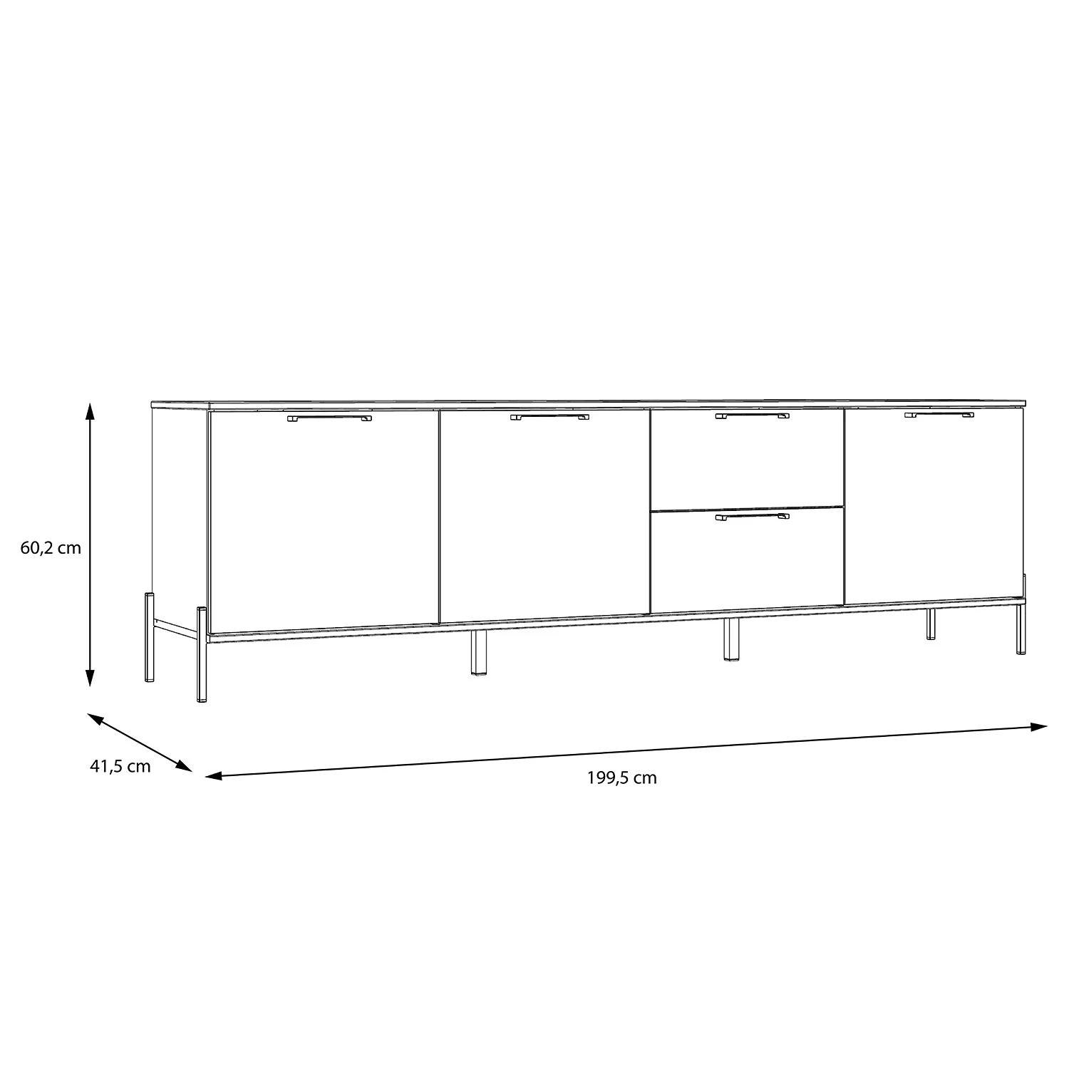 Loftscape Buffet Ozora III - Blanc brillant / Blanc mat 9 Loftscape Buffet Ozora III - Blanc brillant / Blanc mat – Image 7