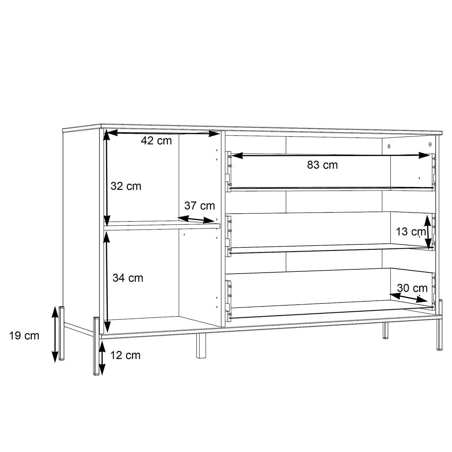 Loftscape Buffet Ozora I - Blanc brillant / Blanc mat 9 Loftscape Buffet Ozora I - Blanc brillant / Blanc mat – Image 7