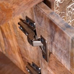 Red Living Enfilade Vallentuna - Manguier massif / Métal - Manguier / Noir -France Enfilades Soldes 2022 1000359913 220621 060 DETAILS P000000001000359913