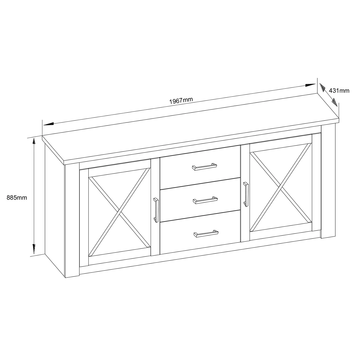 Trendteam Buffet Georgia - Imitation pin blanc 11 Trendteam Buffet Georgia - Imitation pin blanc – Image 10