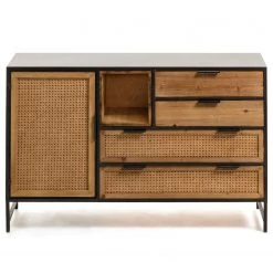 Red Living Buffet Kisumu - Cannage / Fer - Marron / Noir -France Enfilades Soldes 2022 1000363968 220714 030 DETAILS P000000001000363968