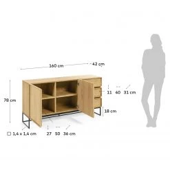 Red Living Buffet Tabora - Placage en bois véritable - Chêne -France Enfilades Soldes 2022 1000363989 220714 500 SKETCH DETAILS P000000001000363989 sketch