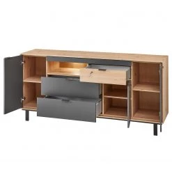 Fashion For Home Buffet Leox - Avec éclairage inclus - Graphite / Imitation chêne artisan 9 Fashion For Home Buffet Leox - Avec éclairage inclus - Graphite / Imitation chêne artisan -France Enfilades Soldes 2022 1000364263 220719 040 DETAILS P000000001000364263