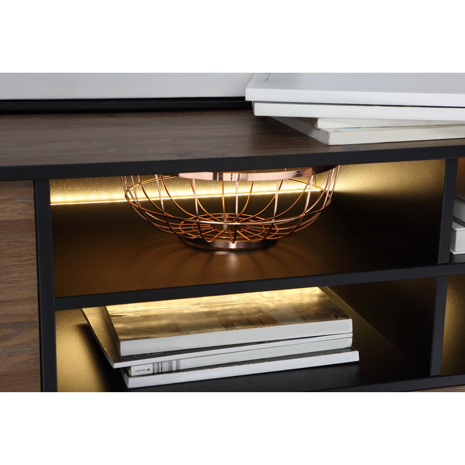 Red Living Buffet Trylith I - Imitation chêne rustique / Noir 14 Red Living Buffet Trylith I - Imitation chêne rustique / Noir – Image 12