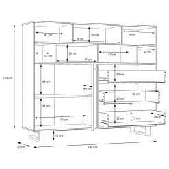 Red Living Buffet Trylith II - Imitation chêne rustique / Noir -France Enfilades Soldes 2022 1000364623 220719 501 SKETCH DETAILS P000000001000364623 sketch