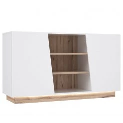Loftscape Buffet Camolin - Blanc brillant / Imitation chêne