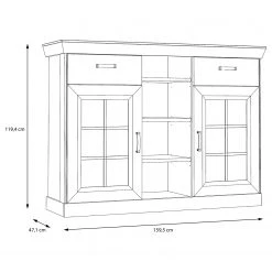 Ridgevalley Buffet Boolamore II - Imitation chêne -France Enfilades Soldes 2022 1000364895 220722 500 SKETCH DETAILS P000000001000364895 sketch