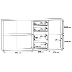 Loftscape Buffet Kiltealy - Blanc / Imitation chêne Sonoma -France Enfilades Soldes 2022 1000364909 220722 501 SKETCH DETAILS P000000001000364909 sketch