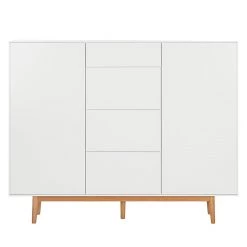 Mørteens Buffet Lindholm IV - chêne partiellement massif - Blanc - Hauteur : 128 cm 16 Mørteens Buffet Lindholm IV - chêne partiellement massif - Blanc - Hauteur : 128 cm -France Enfilades Soldes 2022 highboard lindholm i weiss matt eiche massiv 333073