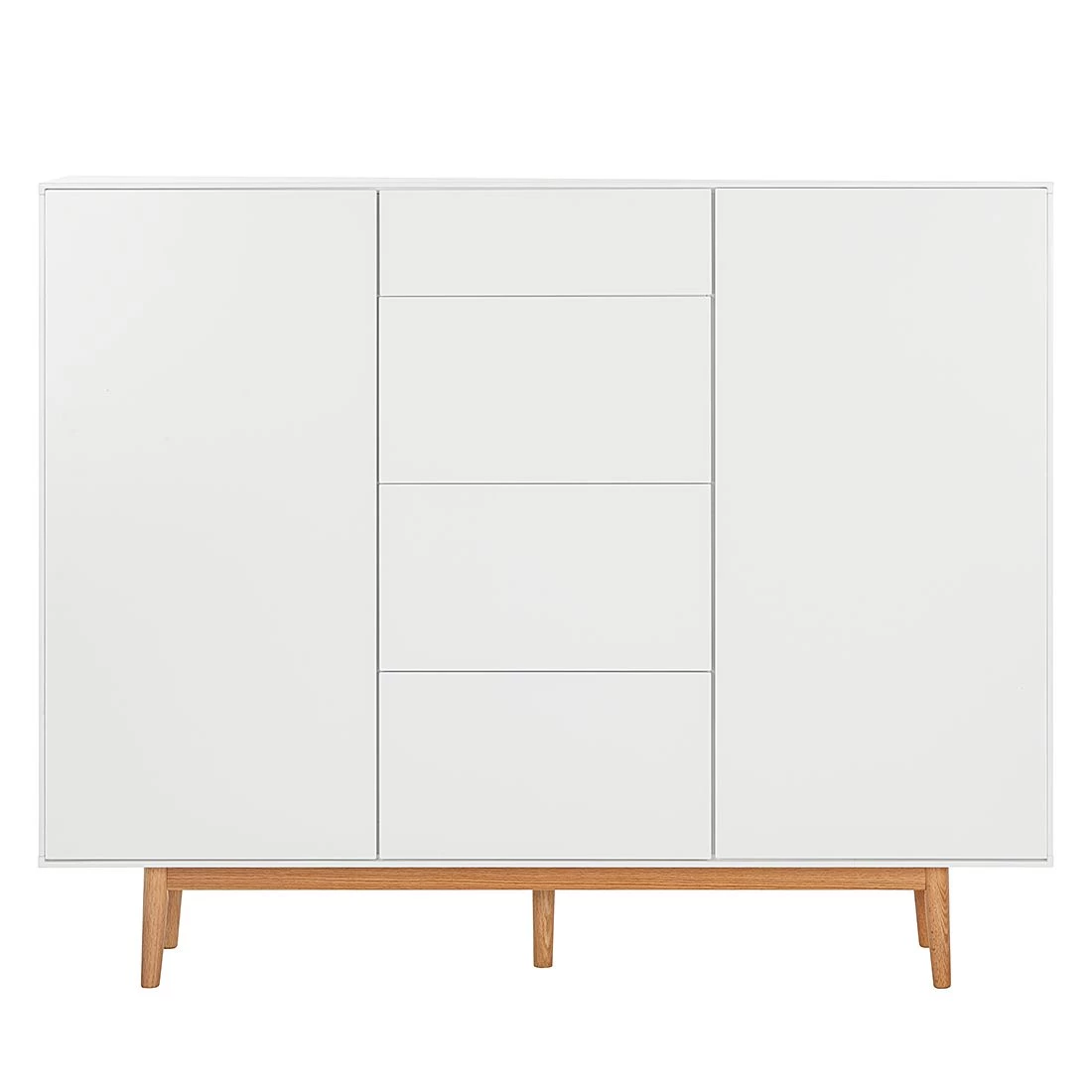 Mørteens Buffet Lindholm IV - chêne partiellement massif - Blanc - Hauteur : 128 cm 7 Mørteens Buffet Lindholm IV - chêne partiellement massif - Blanc - Hauteur : 128 cm – Image 5
