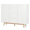Mørteens Buffet Lindholm IV - chêne partiellement massif - Blanc - Hauteur : 128 cm 2 Mørteens Buffet Lindholm IV - chêne partiellement massif - Blanc - Hauteur : 128 cm -France Enfilades Soldes 2022 highboard lindholm i weiss matt eiche massiv 333074