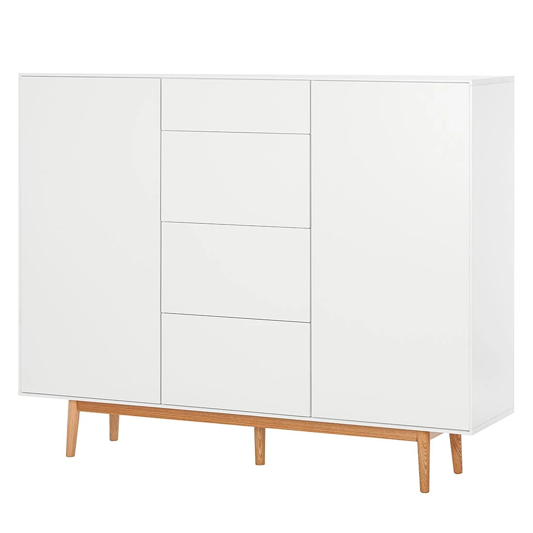 Mørteens Buffet Lindholm IV - chêne partiellement massif - Blanc - Hauteur : 128 cm 3 Mørteens Buffet Lindholm IV - chêne partiellement massif - Blanc - Hauteur : 128 cm