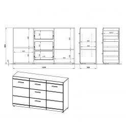 Germania Buffet Adana - Blanc brillant 19 Germania Buffet Adana - Blanc brillant -France Enfilades Soldes 2022 sideboard adana hochglanz weiss 5162588