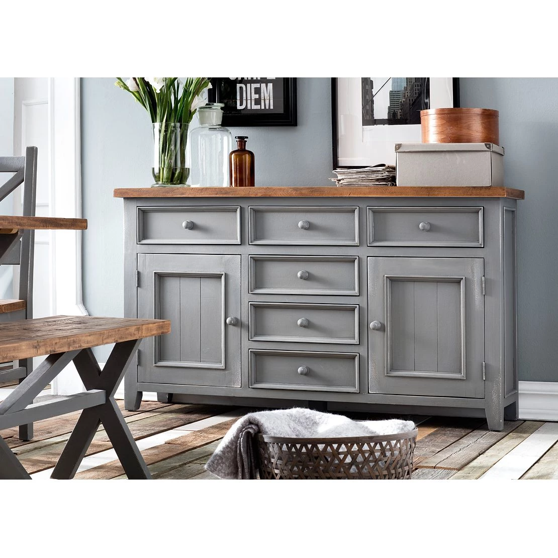 Maison Belfort Buffet Balignton I - Pin massif - Gris 4 Maison Belfort Buffet Balignton I - Pin massif - Gris – Image 2