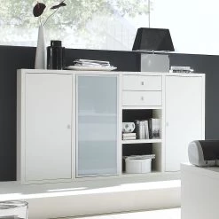 Loftscape Buffet Emporior II - Weiß -France Enfilades Soldes 2022 sideboard emporior ii weiss glastuer satiniert 1554630