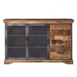 Ars manufacti Console Hunter - Manguier massif / Métal - Manguier / Gris bleu -France Enfilades Soldes 2022 sideboard hunter mango massiv metall mango blaugrau 4845728