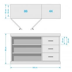 Ars manufacti Console Hunter - Manguier massif / Métal - Manguier / Gris bleu -France Enfilades Soldes 2022 sideboard hunter mango massiv metall mango blaugrau 5018748