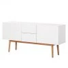 Mørteens Buffet Lindholm III - Partiellement en chêne massif - Blanc -France Enfilades Soldes 2022 sideboard lindholm iii weiss dekor eiche massiv 3711473
