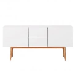 Mørteens Buffet Lindholm III - Partiellement en chêne massif - Blanc -France Enfilades Soldes 2022 sideboard lindholm iii weiss dekor eiche massiv 3711477