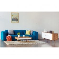 Studio Copenhagen Buffet Loca I - Chêne sauvage massif - Blanc / Chêne sauvage - Largeur : 180 cm -France Enfilades Soldes 2022 sideboard loca i wildeiche teilmassiv wildeiche weiss 180 cm 3541089