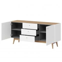 Germania Buffet Monteo I - Blanc / Chêne -France Enfilades Soldes 2022 sideboard monteo weiss eiche 4943288