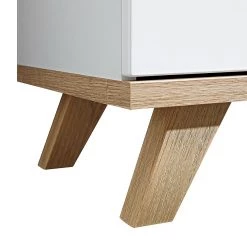 Germania Buffet Neston I - Partiellement en chêne massif - Blanc mat / Imitation chêne de Sanremo -France Enfilades Soldes 2022 sideboard neston i supermatt weiss eiche sonoma dekor 637534