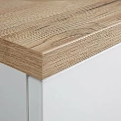 Germania Buffet Neston I - Partiellement en chêne massif - Blanc mat / Imitation chêne de Sanremo -France Enfilades Soldes 2022 sideboard neston i supermatt weiss eiche sonoma dekor 637542