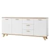 Germania Buffet Neston II - Blanc mat / Imitation chêne de Sanremo -France Enfilades Soldes 2022 sideboard neston ii supermatt weiss eiche sanremo dekor 3908932