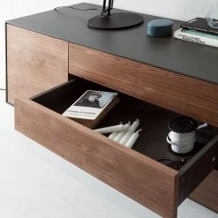 Eva Padberg Collection Buffet Payara - Noyer / Anthracite -France Enfilades Soldes 2022 sideboard payara walnuss schwarz 4372584