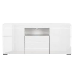Fredriks Buffet Roomconcept (avec éclairage LED) - Blanc brillant -France Enfilades Soldes 2022 sideboard roomconcept inkl led beleuchtung hochglanz weiss 4799912